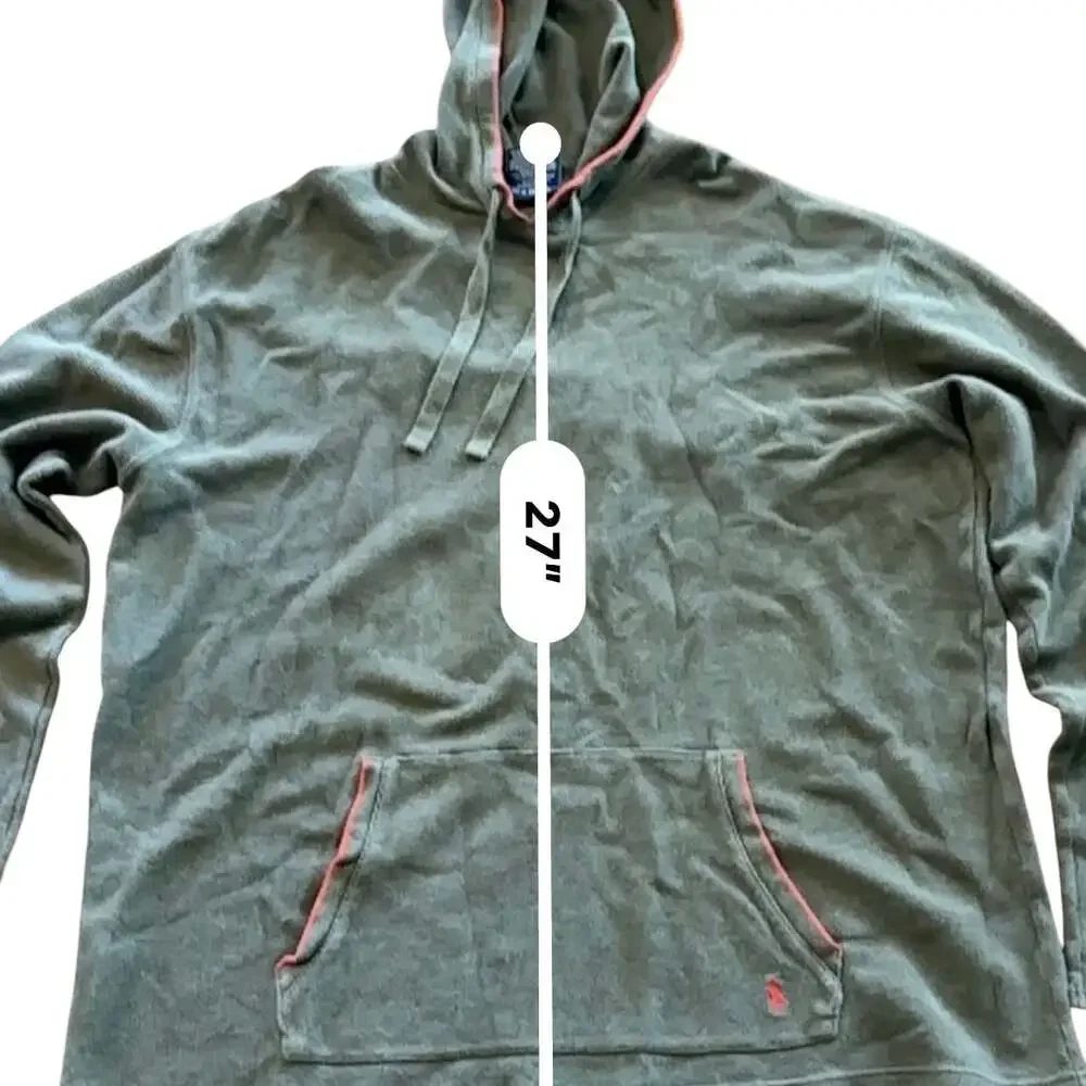 Polo Ralph Lauren Sleepwear Hoodie Men's XL Olive Green Waffle Knit Thermal Pony